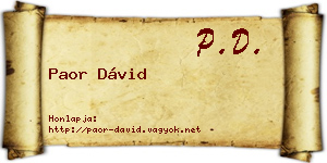 Paor Dávid névjegykártya