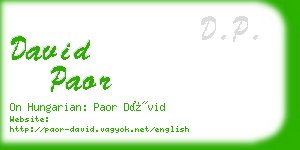 david paor business card